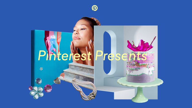 Pinterest Presents blauwe achtergrond