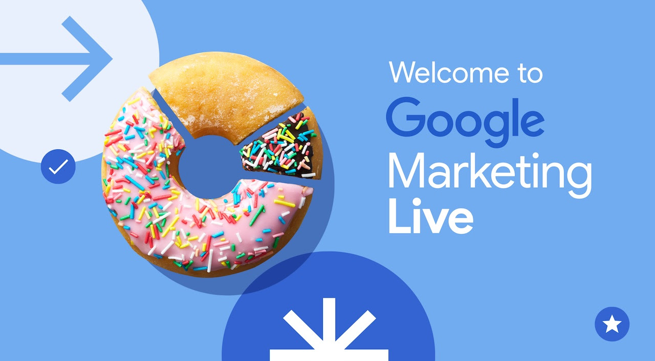 Google Marketing Live blauwe achtergrond