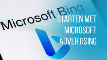 Afbeelding blauwe achtergrond tekst starten met Microsoft advertising