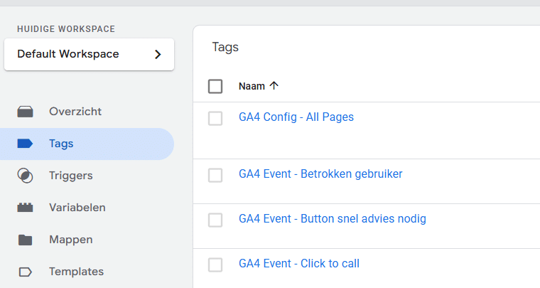 Google Tag Manager tags